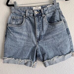 Cotton On Women's High-Rise Distressed Denim Shorts - Light Blue size 4